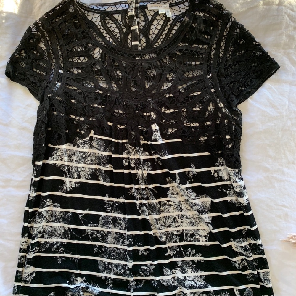 Anthropologie blouse with lace detail